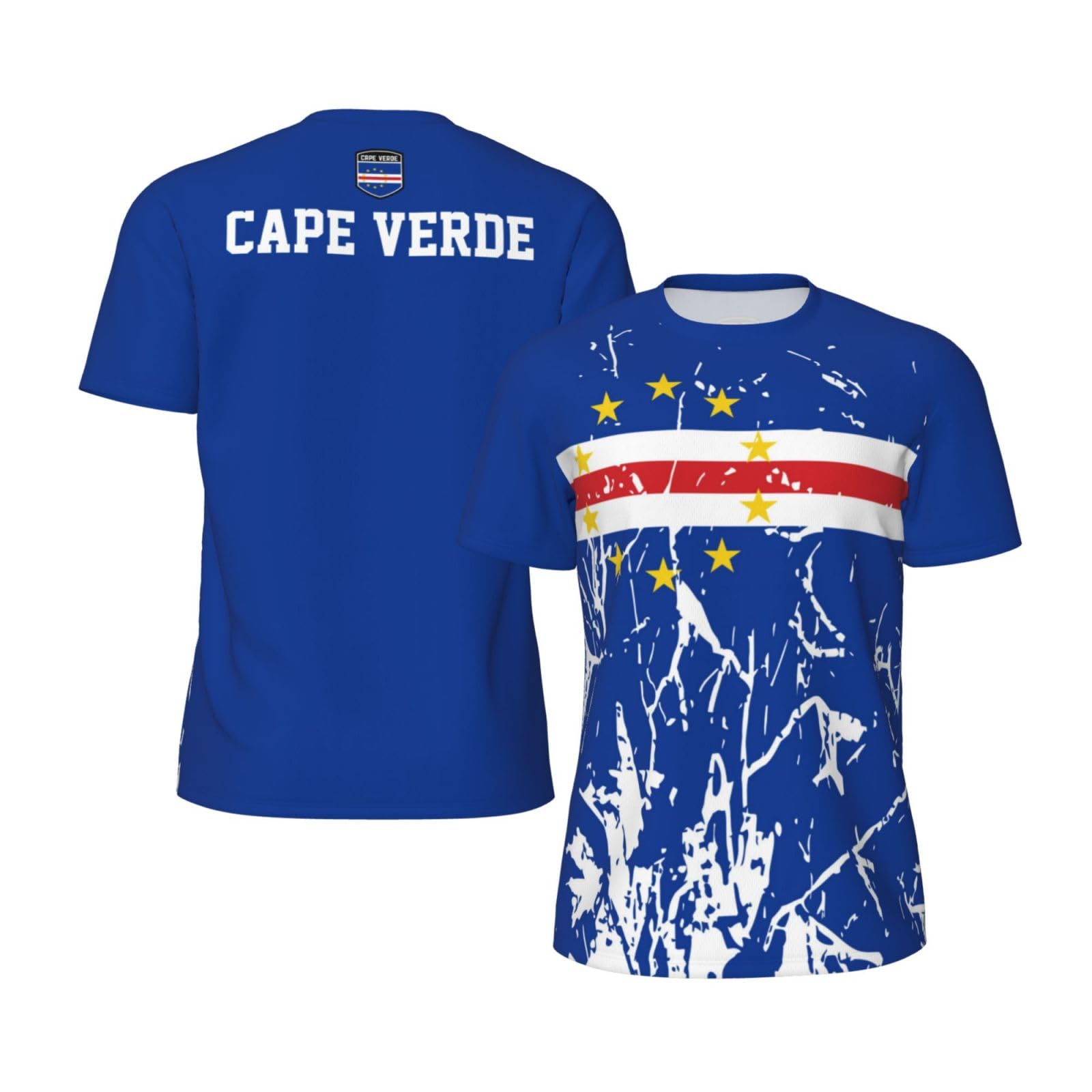 Djngn Unisex As Pic Cape Verde Flag Grain Sports Jersey T-Shirt 3D Printed For Running Bike Soccer Tennis Fitness Fans Men Mesh Shirts