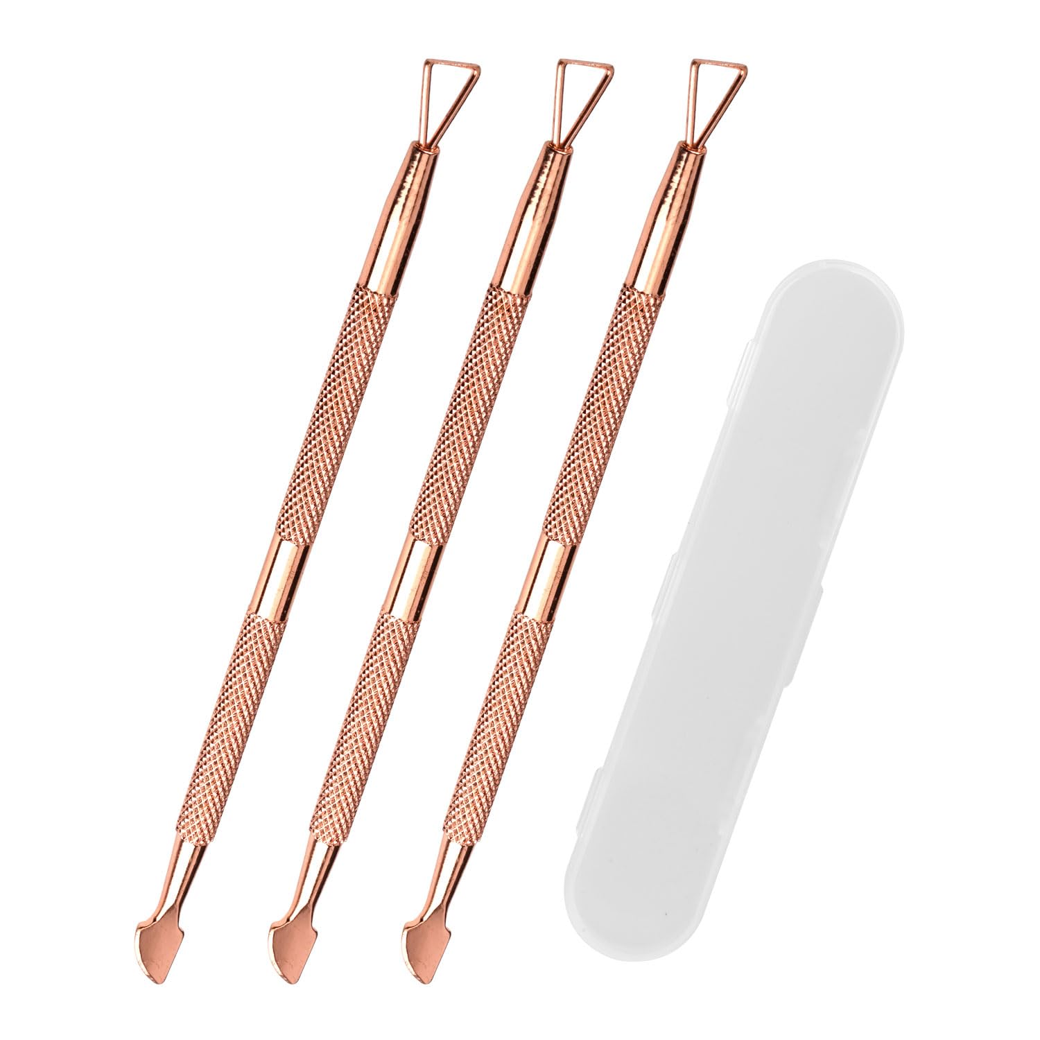 3pcs Lottery Ticket Scratcher Tool, Metal Scratch Off Tool Easy to Hold Lottery Scratcher Scraping Tool with Storage Box for Flawless Reveals Tickets Stickers Labels (Rose Gold)