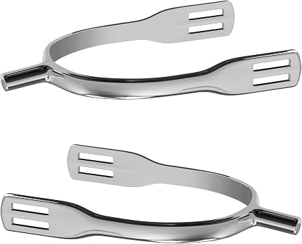 English Spurs 1 Pair, Stainless Steel Horse Boot Spurs with Shank, for Adult Horse Riding Training Equestrian