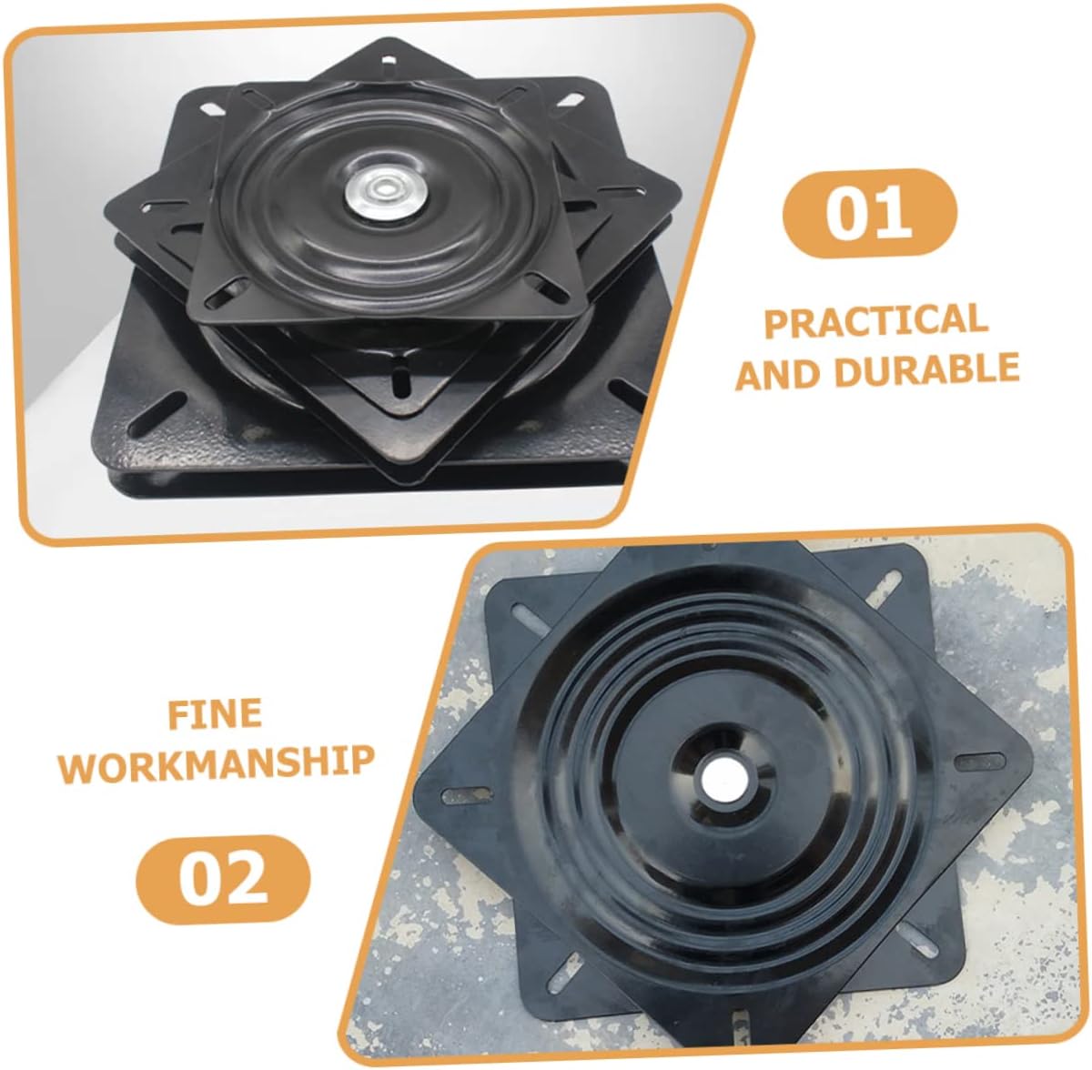 Unomor 360-Degree Swivel Chair Base Plate for Furniture Black Painted Bearing Replacement Parts for Office Chairs and Bar Stools Suitable for Home and Commercial Use