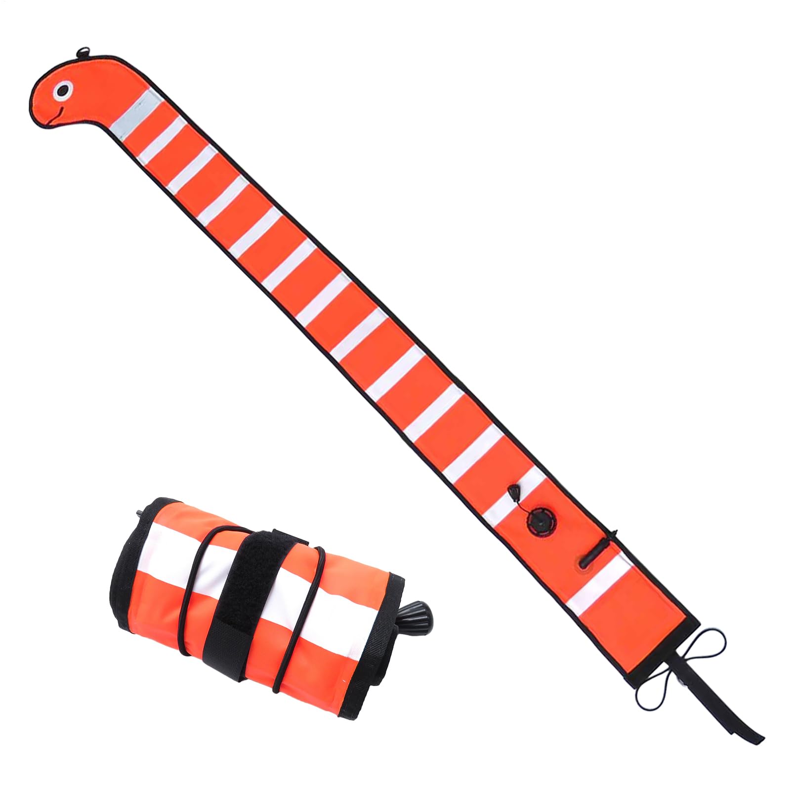 Boa di sicurezza subacquea - Pennarello riflettente ad alta visibilità, galleggiante gonfiabile a forma di salsiccia, tubo di segnale per immersioni in nylon | Per lo snorkeling, marcatura