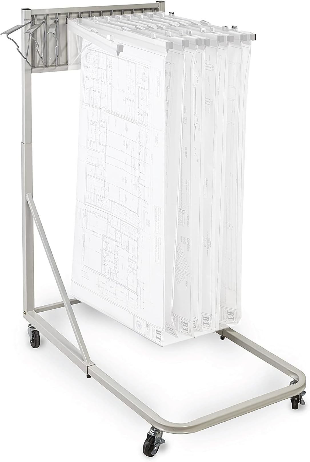 Adir Corp. 613 Vertical File Rolling Stand for Blueprints - Sand Beige