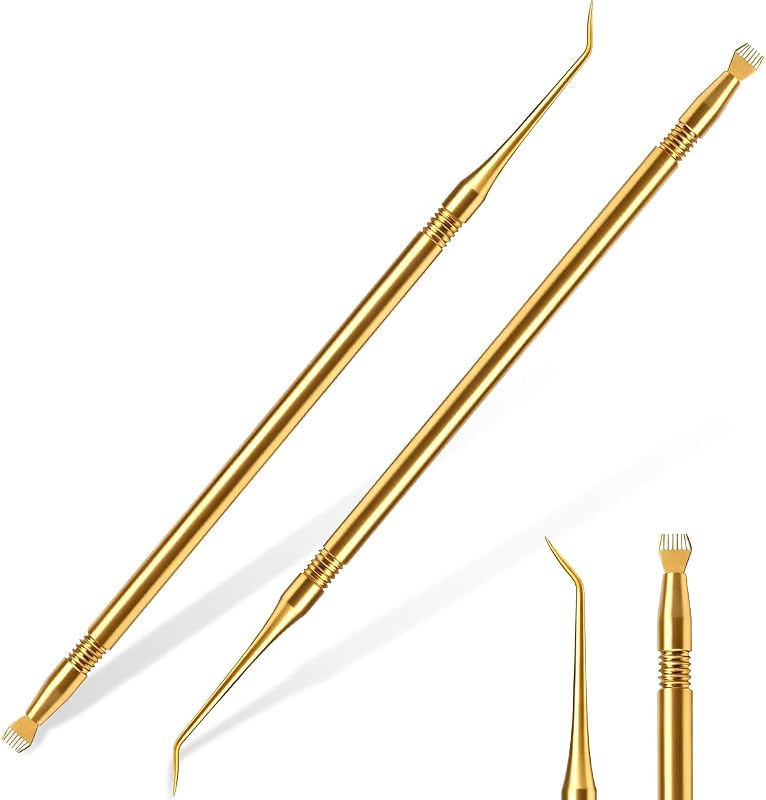 Chumia Separadores de cílios em aço inoxidável dourado, 2 unidades