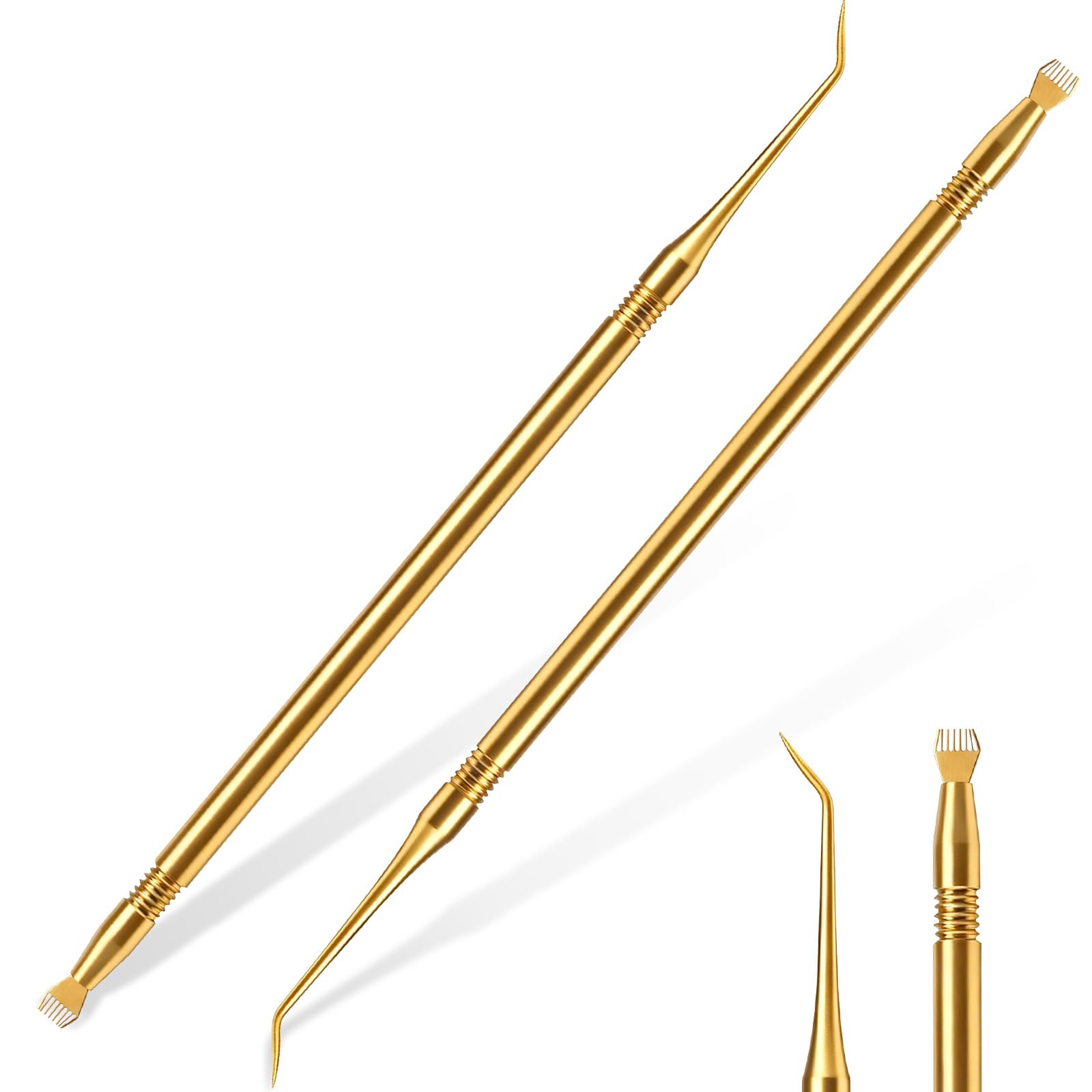 Chumia 2 Pcs Lash Lift Tools Stainless Steel Separator Rods, Gold