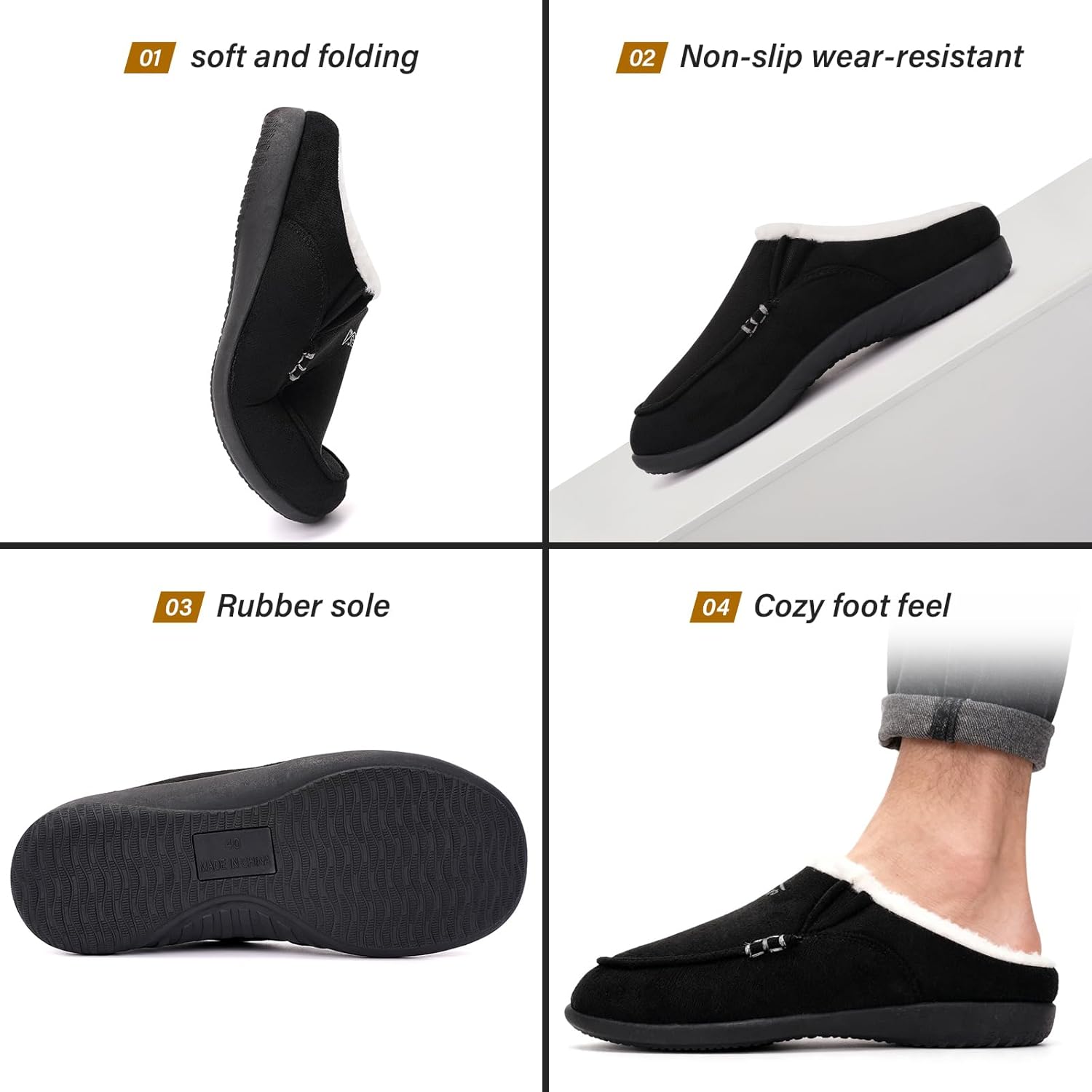 V.Step Orthopedic Arch Support Slippers for Men, Moccasin Loafer Style with Orthotic Support for Plantar Fasciitis, Indoor Outdoor House Slippers for Bedroom Living Room - Image 7