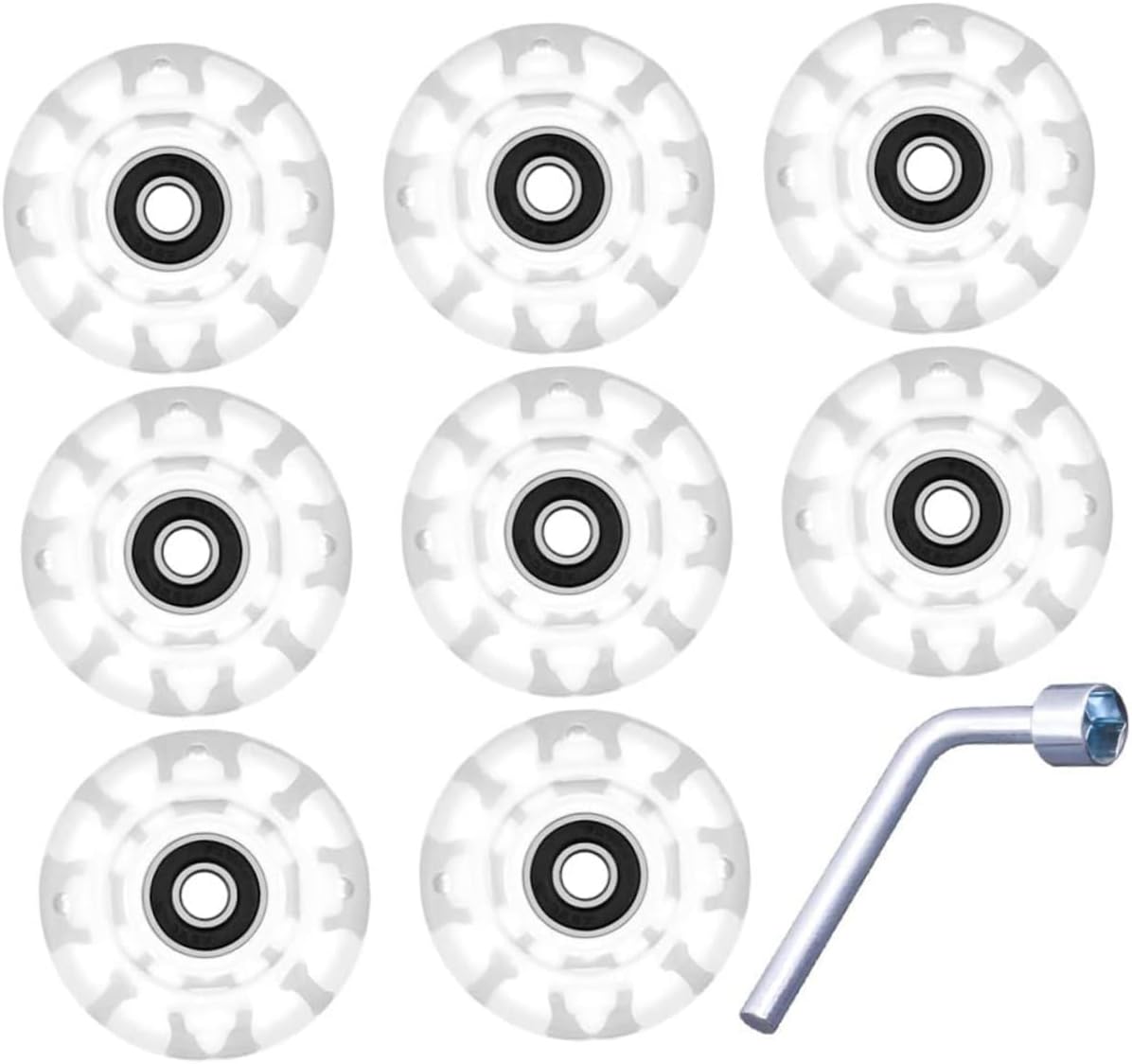 BESPORTBLE Skate Board Wheels of Pu Roller Skates Wheels Replacement for Roller Skating Accessories Skating Glowing