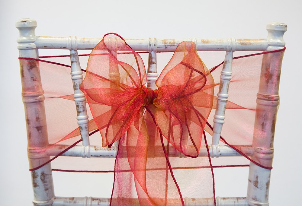 Lazos de organza para sillas, 18 cm x 275 cm, decoración para sillas de boda