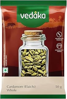 Amazon Brand - Vedaka Cardamom (Elaichi) Whole, 50 g, Small