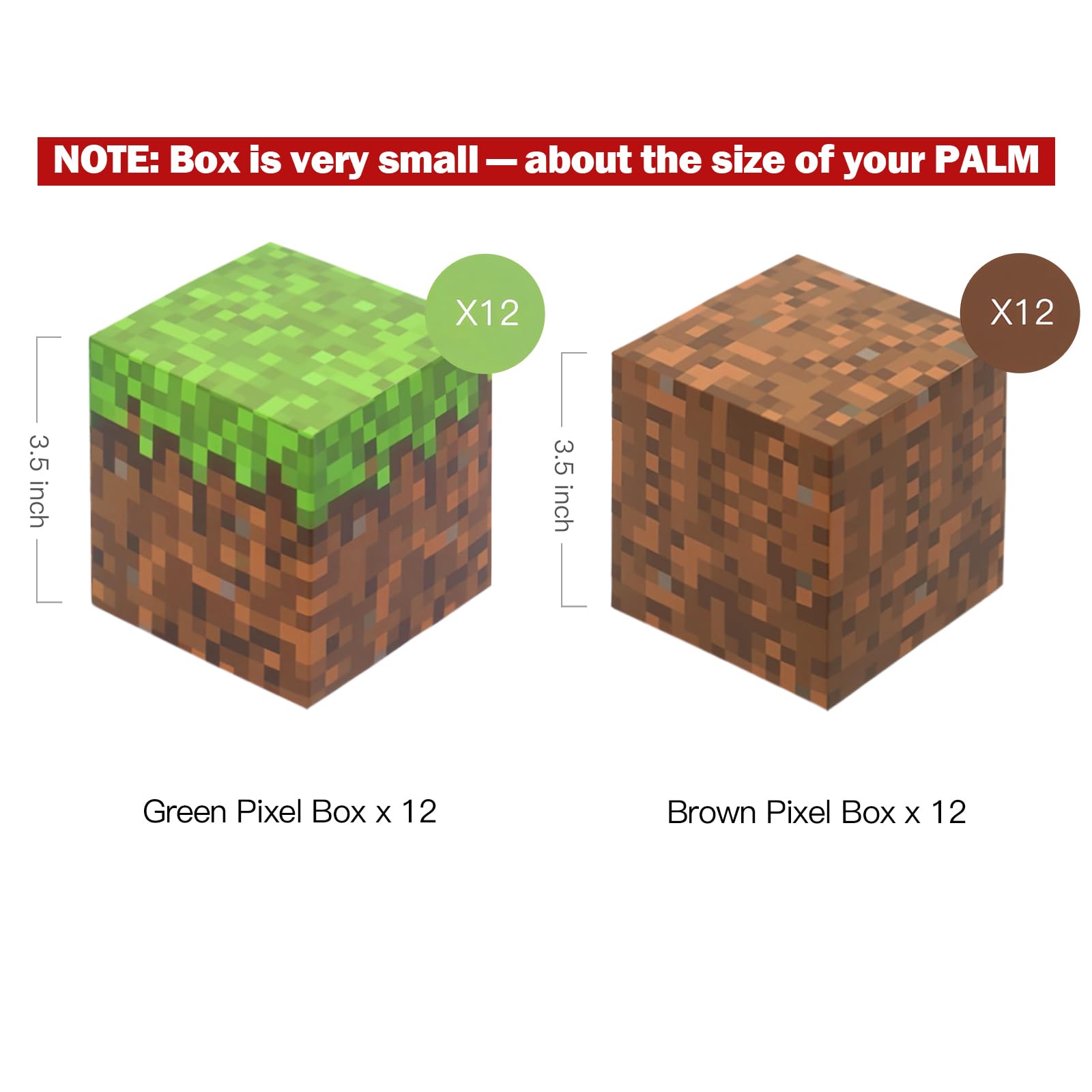 Ocnova 24 Pcs Green Pixelated Treat Boxes for Game Miner Theme Birthday  Party, 3.5 x 3.5 Inch : Amazon.sg: Office Products