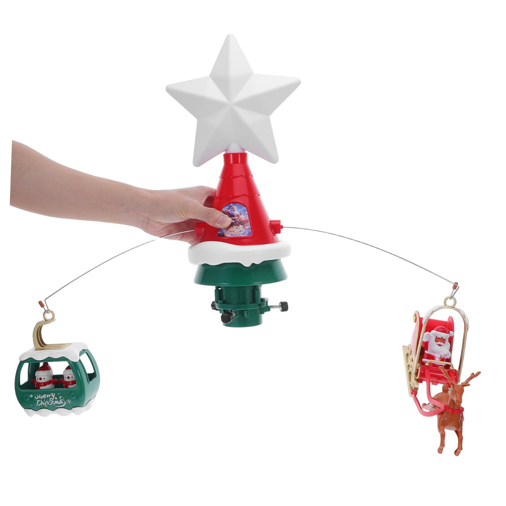 GLEAVI Stella Rotante per Punta Albero di Natale con Luci LED Decorazione Festiva Illuminata e Musicale per Albero di Natale