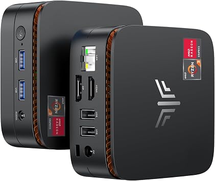 NiPoGi Essenx E1 Mini PC AMD Ryzen 3250U Windows 11 Pro 2C/4T, up to 3.5 GHz 8GB DDR4 RAM + 256GB SSD, 4K@60Hz dual display HDMI 2.0 + DP/Wi-Fi/BT/LAN, mini computer for office/education