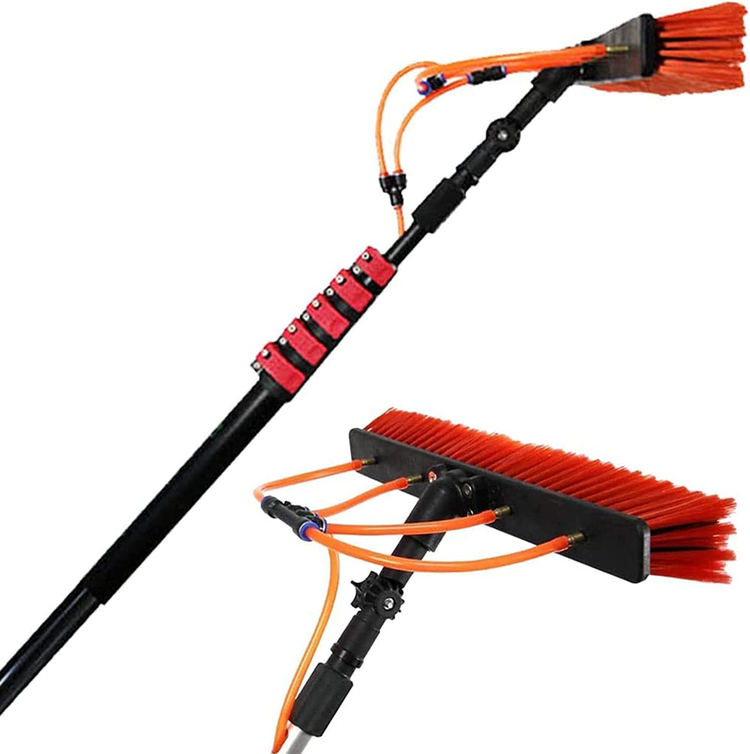 GYEQXKT Water-fed Telescopic Window Cleaning Kit, 7.2m Extendable Brush for Conservatory Roofs, Solar Panels, and Photovoltaic Cleaning - Ultimate Reach & Efficiency