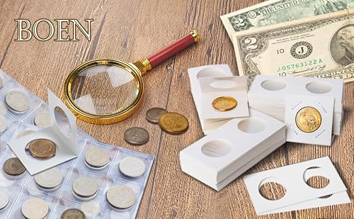 Boen 100PCS Coin Flips 27.5mm /(1.08 inch). Coin Flips 2x2 for Small Dollar. Coin Holders for Colletors The Coin Collection Supplies The Coin Cardboard Coin Flips for Coin Collection - Thumbnail 7