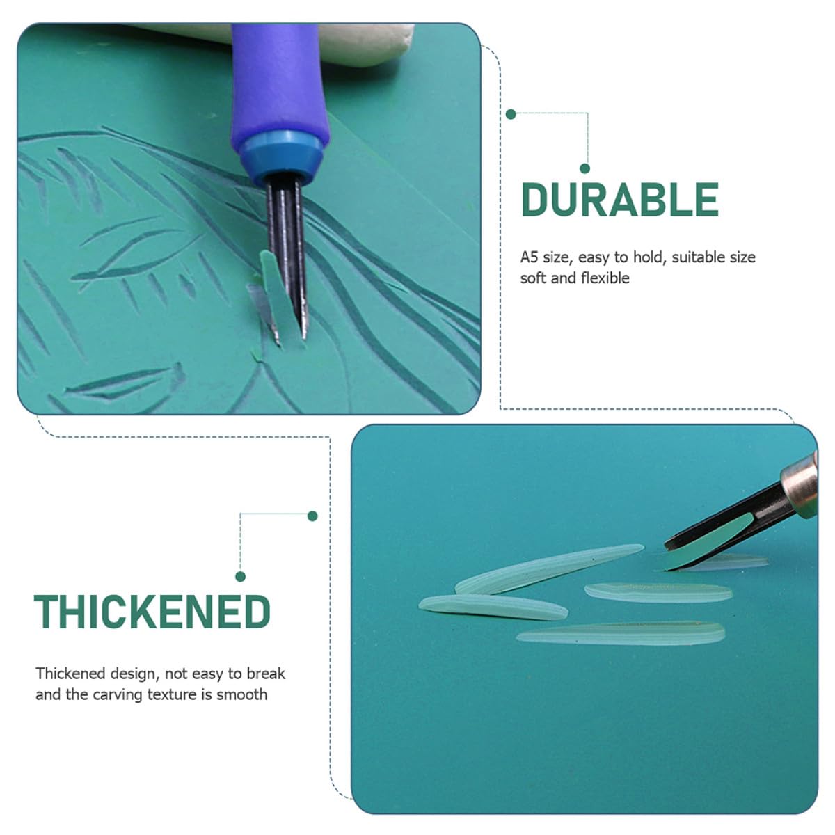 Cabilock Piastre in PVC per Incisione per Ragazzi, Set 6 Pezzi Creativi | Pvc da Incidere, Facili da Intagliare, per Attività Creative, Bricolage e Progetti Scolastici, Hobby Artistici