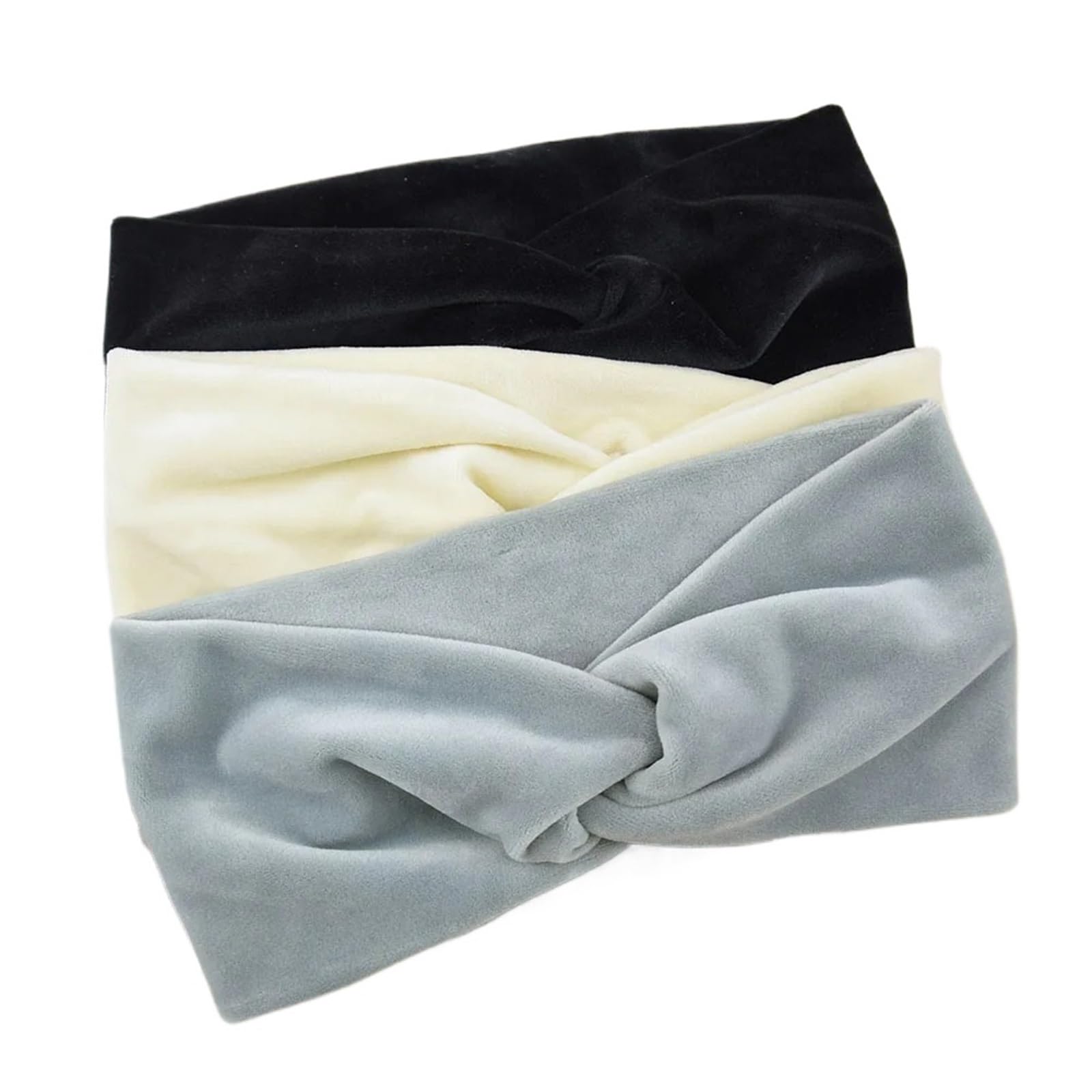 2 stücke Kreuz Stirnband Breites Haarband Einfarbig Stretch Turban Elegante Herbst Winter Haar Zubehör for Frauen Mädchen Für Damen(Pink and beige)