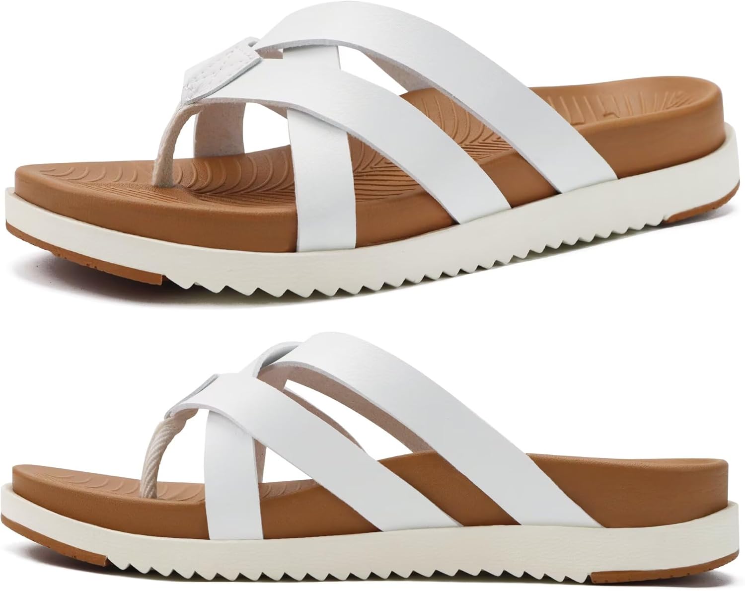 KuaiLu Womens Dressy Orthotic Flip Flops Trendy Comfortable Cushion Recovery Walking Criss Cross Thong Sandals Lightweight Yoga Foam Summer Slides with Plantar Fasciitis Arch Support - Image 9