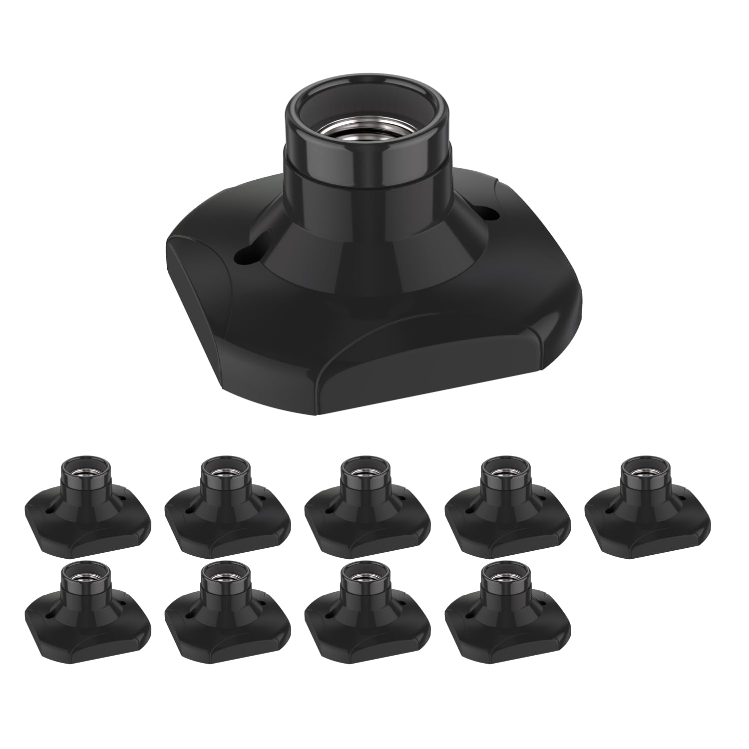 ledscom.de 10 Stück Deckenleuchte/Lampenfassung ELEKTRA, schwarz, 1x E27 max. 60W