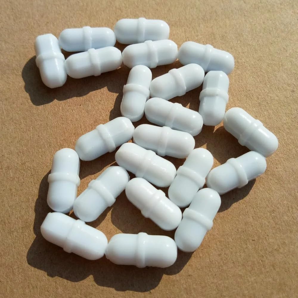 WENWENLEE B 8x20mm Cylindrical Segmented PTFE Magnetic Stirrer Stirring Rod, White PTFE Stirring Rod Rotating Rod 10 Pieces