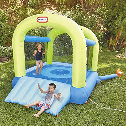 Little Tikes Splash N' Spray Indoor/Outdoor 2-In-1 Inflatable Bouncer, 108.00”L X 84.00”W X 82.25”H #TOP2