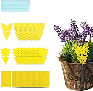 72 PCS Sticky Traps,Dual-Sided Sticky Fruit Fly Traps and Gnat Traps Yellow Sticky Bug Traps for Indoor / Outdoor, Fungus Gnats, Fruit Flies, Mosquitoes, White Flies,Flying Insects. (Pine)