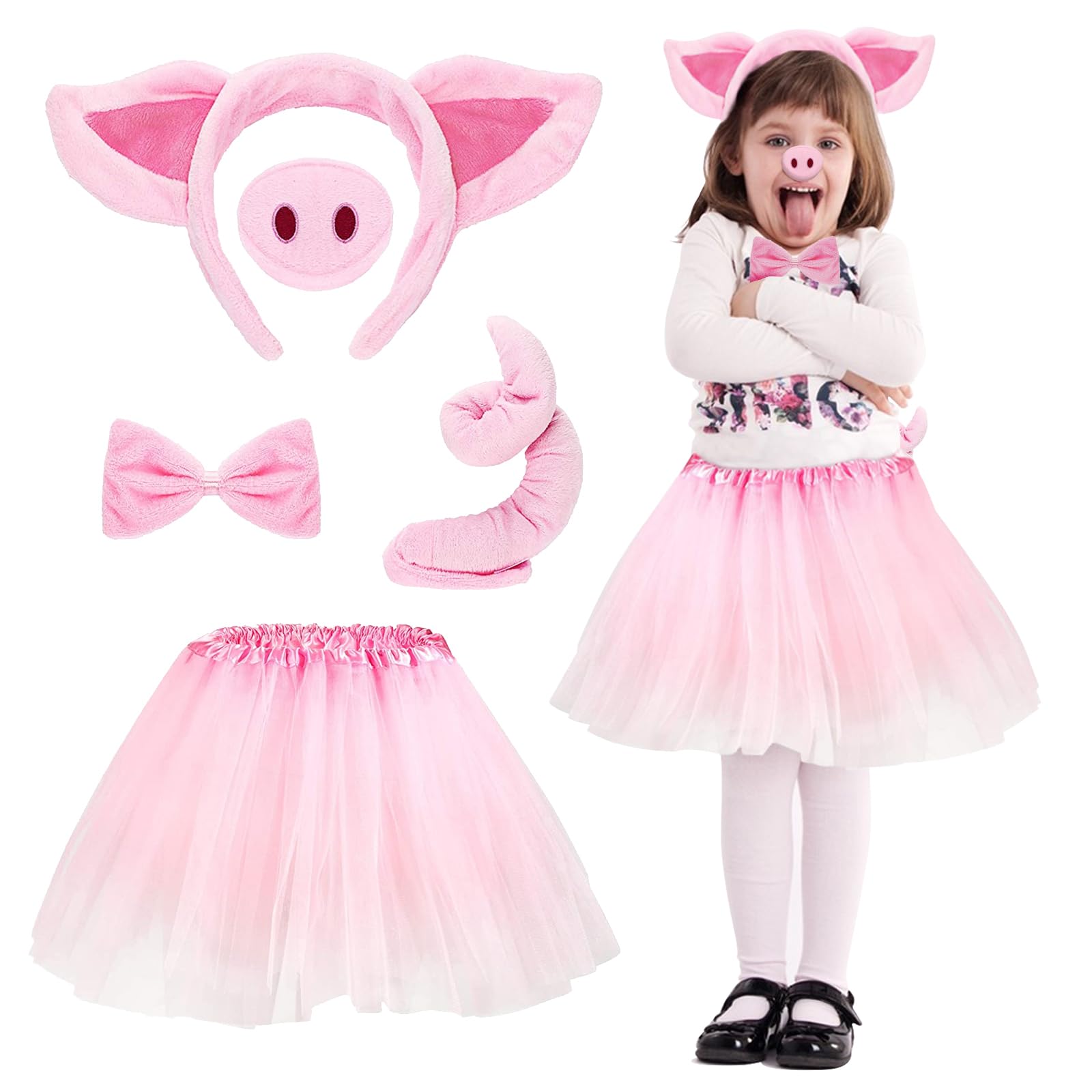 Disfraz Animal Niña, Disfraces Carnaval Niña, Disfraz Gato Niña, Disfraz Cerdita Niña, Disfraz Animales Niños, Conjunto de Disfraces Oveja Accesorios Tutu Rosa Bebe Traje de Animal Falda Princesa