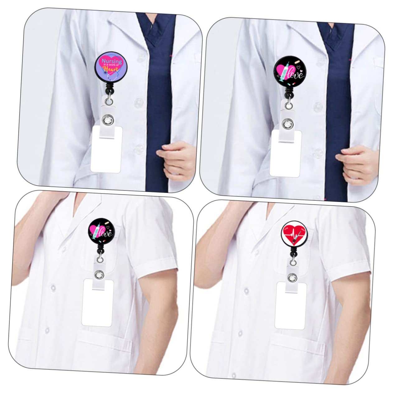Angoily Clip Retráctil Para Insignias De Y Soporte De Tarjeta De Identificación Con Clip Portátil Y Para Personal 4 Piezas X 4