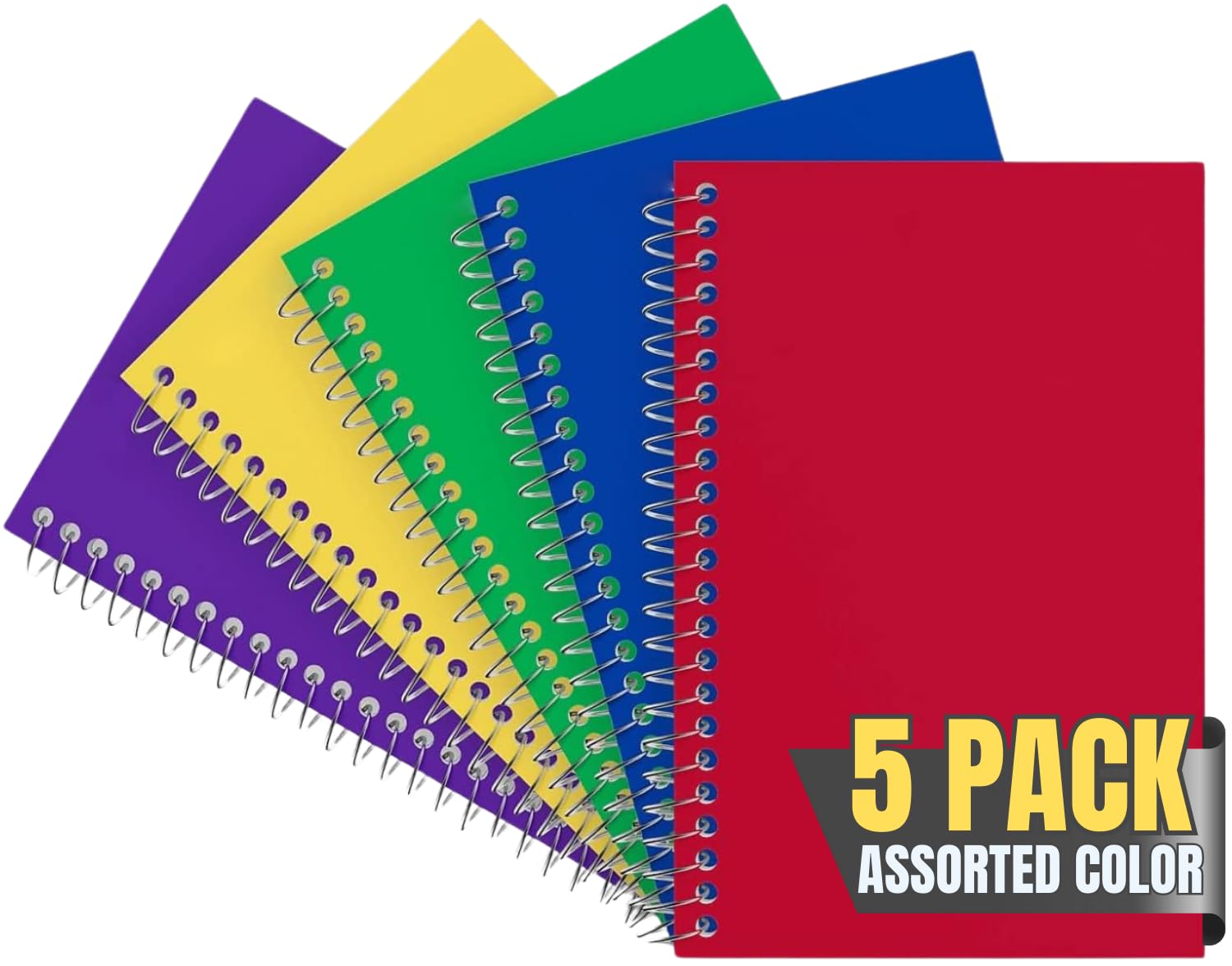 1InTheOffice Notepads 4x6 College Ruled, Assorted colors, 50 sheets/pad, 5 pack