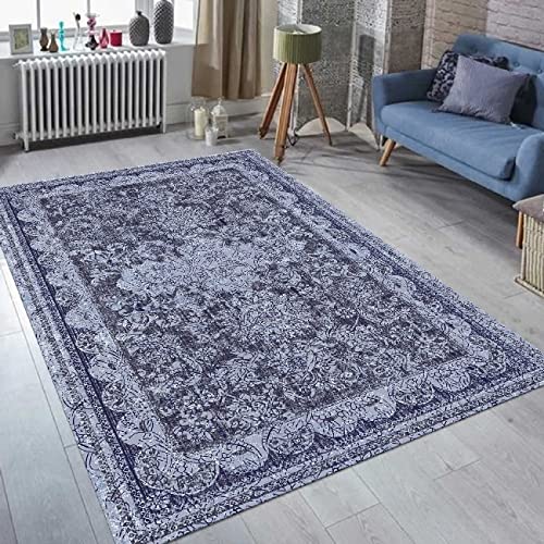 Tapis Imprimé Ethnic Trends Aubusson Multicolore en Coton Polyester Tapis de Salon
