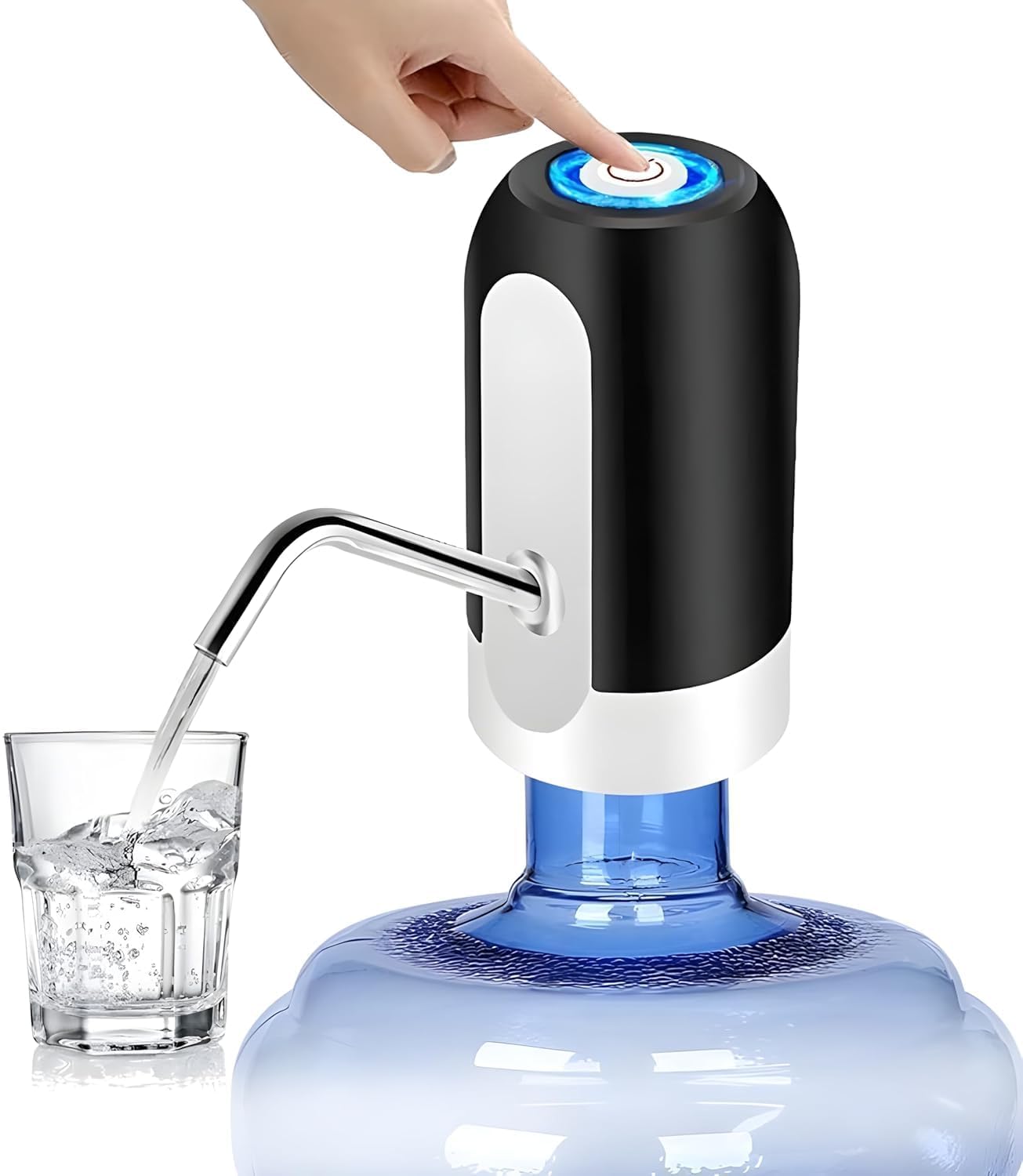 Piercell USB Charging Water Dispenser Pump Automatic Drinking Water Jug Dispenser for Universal 2-5 Gallon Office Camping Kitchen (Auto Water Dispenser), Black, 20 Liters-image-14