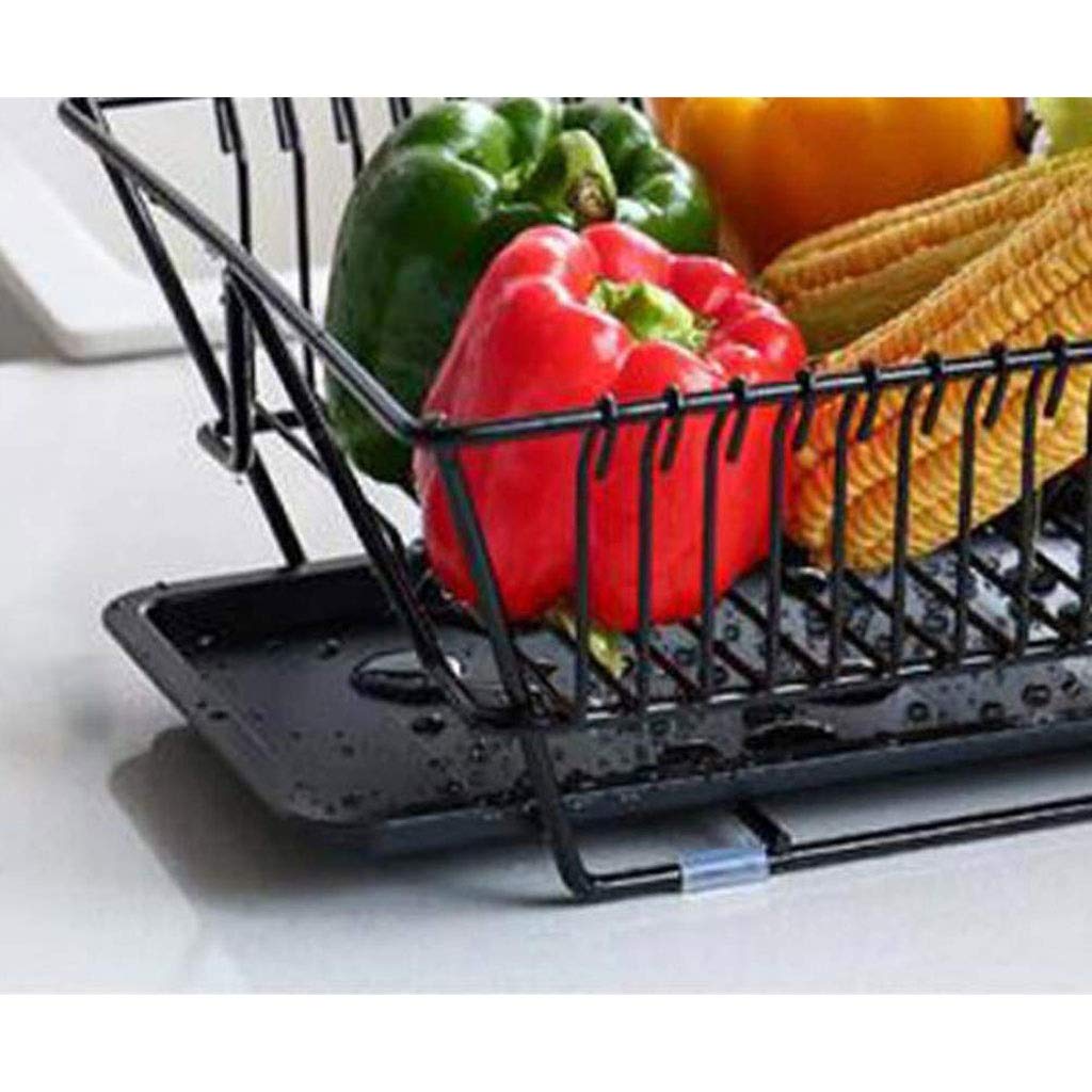 Escurreplatos de Acero Inoxidable para Cocina, Color Blanco, Duradero, Ahorra Espacio, diseño Moderno Ajustable, secar Platos y Utensilios, fácil de Limpiar, Resistente a la ox