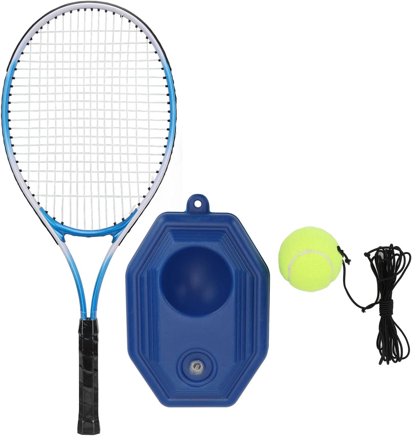 Zhed Tennis Trainer Rebound Ball, Solo Training Equipment, Portable Tool, Rebounder Kit, Including Base And Racket For Beginners Sport Exercise (1 1 Ball)