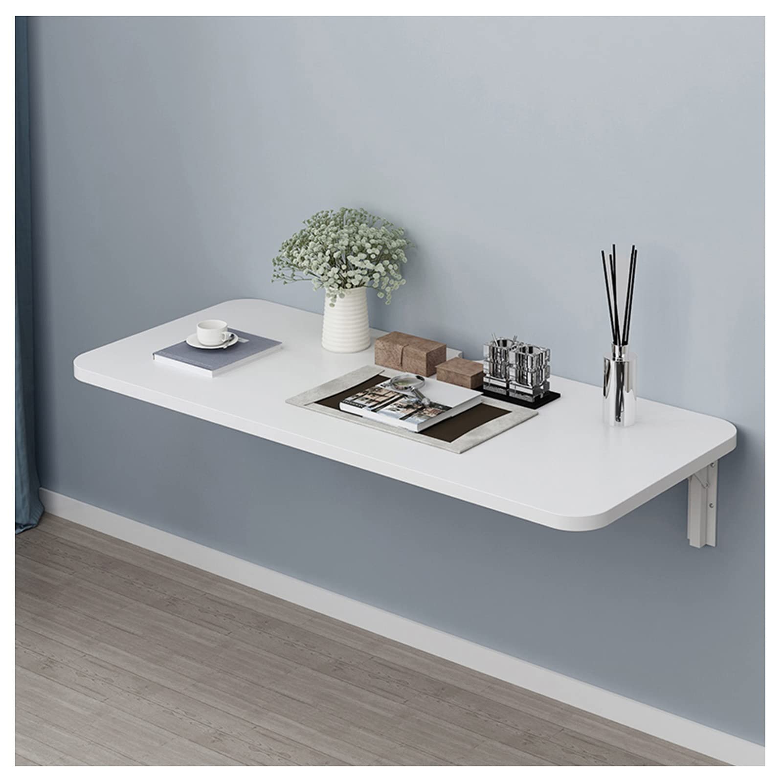 Table pliante en bois massif au design minimaliste blanc