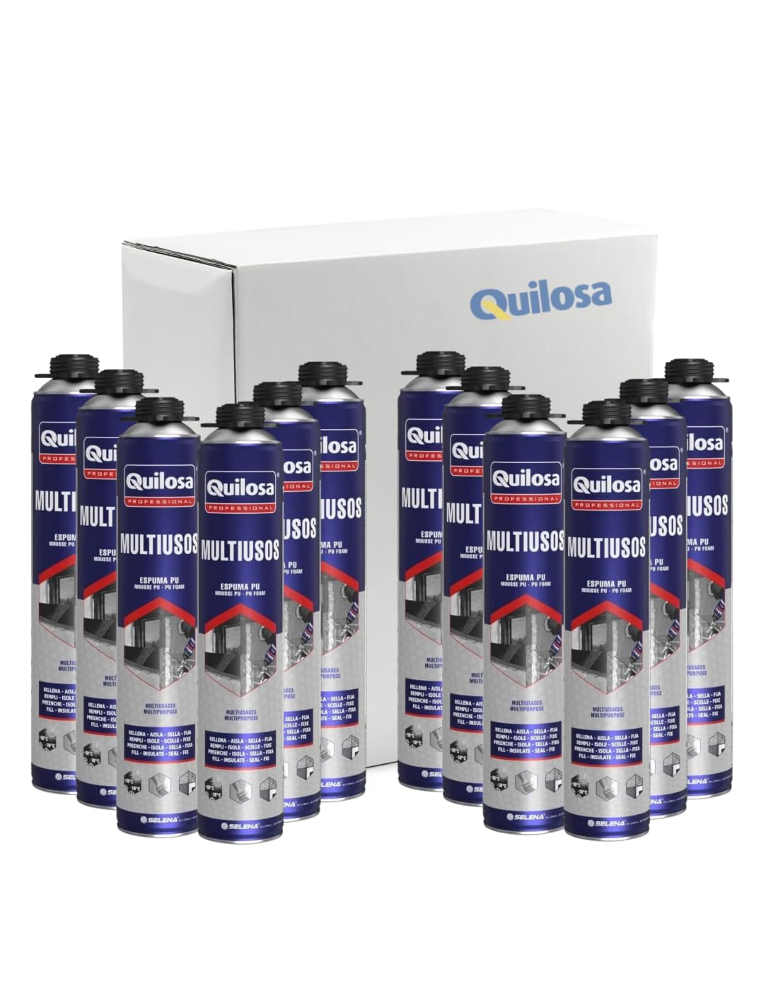 QUILOSA Boîte de 12 pièces Mousse Polyurethane ORBAFOAM multi-usages 700 ml