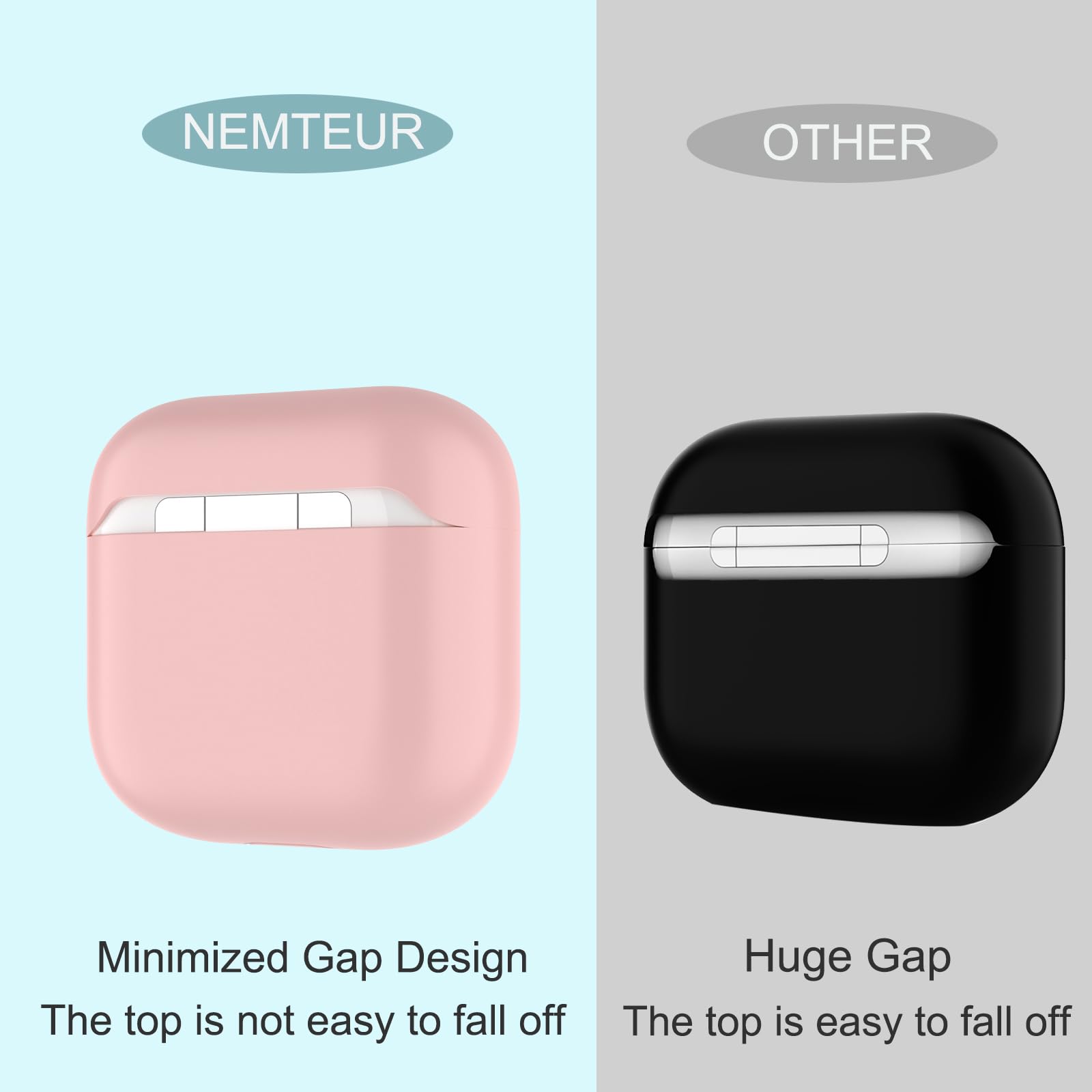 Coque AirPods 4, Étui Protection Mince Silicone AirPods 4 2024 USB-C, Rose