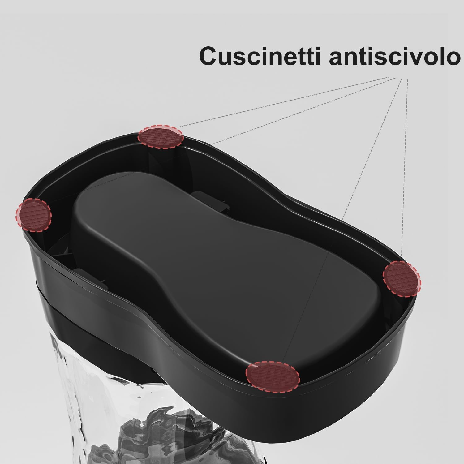 Gardner Pet 3.85L Dispenser Acqua per Gatti e Cani, Ciotola in Acciaio Inox, Distributore Acqua a Gravità Senza Corrente, Abbeveratoio Senza BPA, Con Filtro, Grigio Scuro