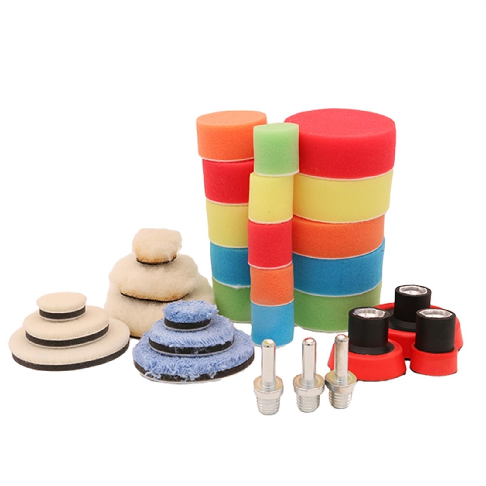 Tarcza Polerska, Tarcze Listkowe Zestaw Podkładek Do Polerowania Samochodu Piankowe Podkładki Polerskie Do Wierteł Zestaw Gąbek/30Pcs 1-2-3Inch Set