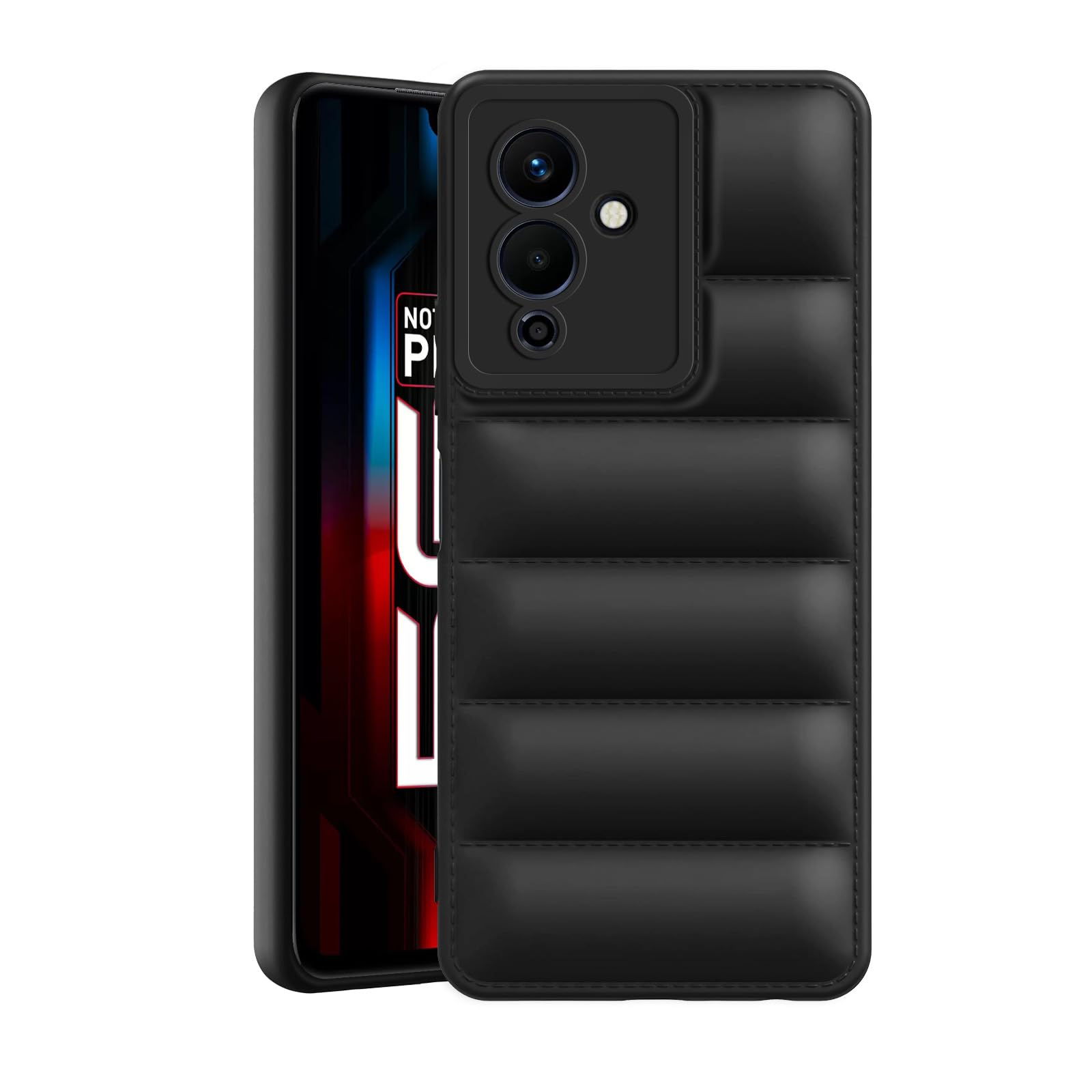Amazon Brand - Solimo Rubber Puffer Case Camera Protection Soft Back Cover for Infinix Note 12 Pro 5G-Black (B0CV55LP45) Amazon Price History, Amazon Price Tracker