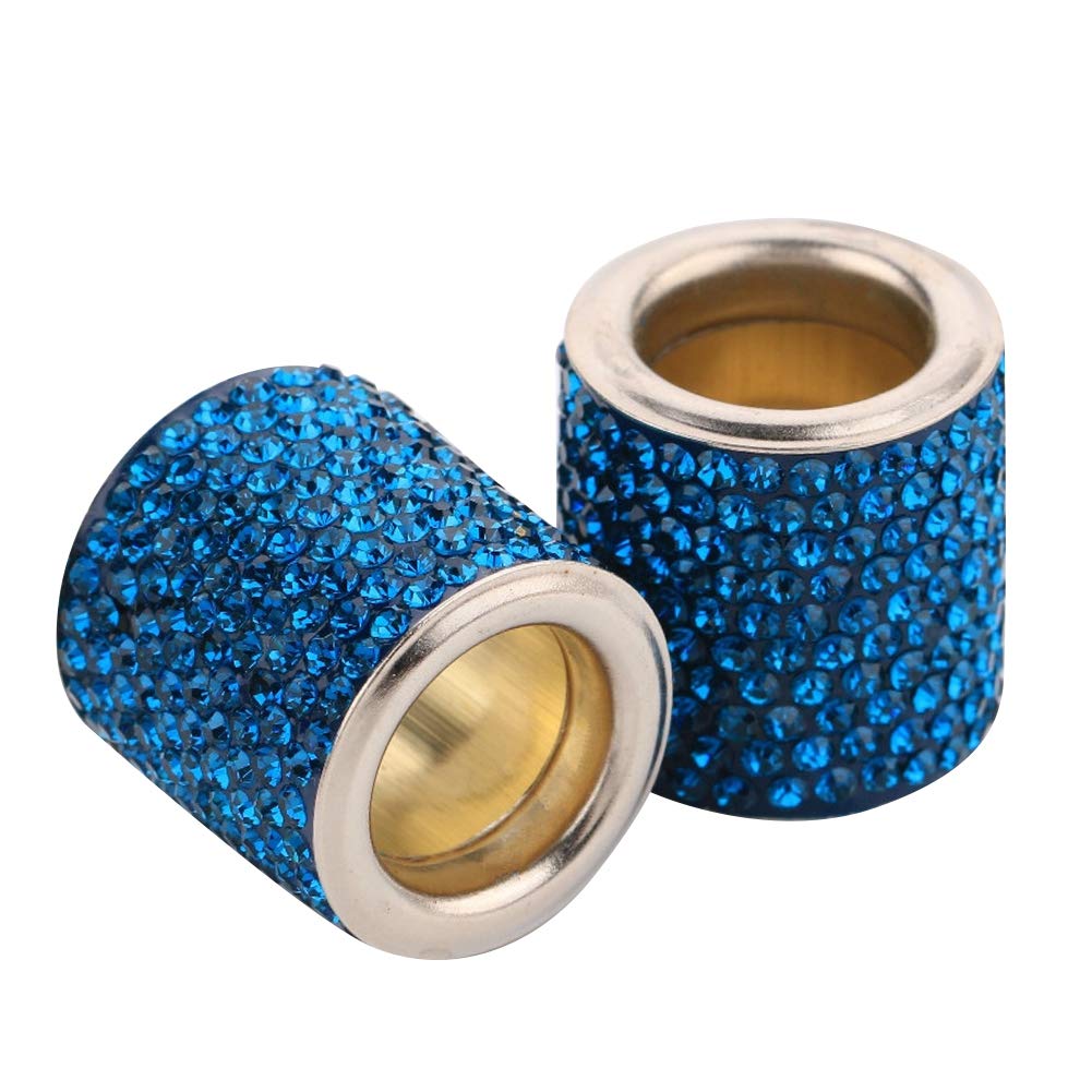 idain 2PCS Car Headrest Collars Decor Rings Bling Bling Interior Decoration Head Rest Collars Rings for Car SUV Truck (Dark Blue)