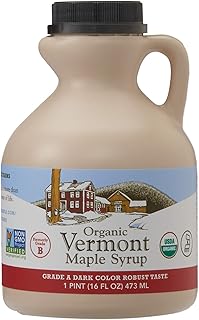 Hidden Springs Maple Organic Vermont Maple Syrup, Grade A Dark Robust (Formerly Grade B), 16 Ounce, 1 Pint, Family Farms, ...