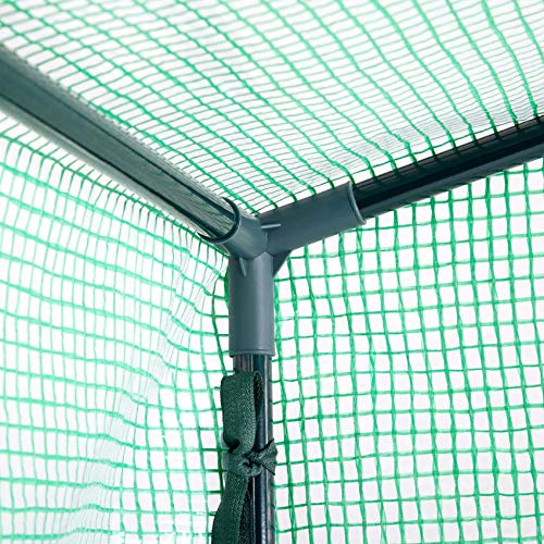 Foto von Gardebruk Foliengewächshaus 1,6m² aufrollbare Tür Treibhaus Tomatenhaus Pflanzenhaus Anzucht 200x173x80cm