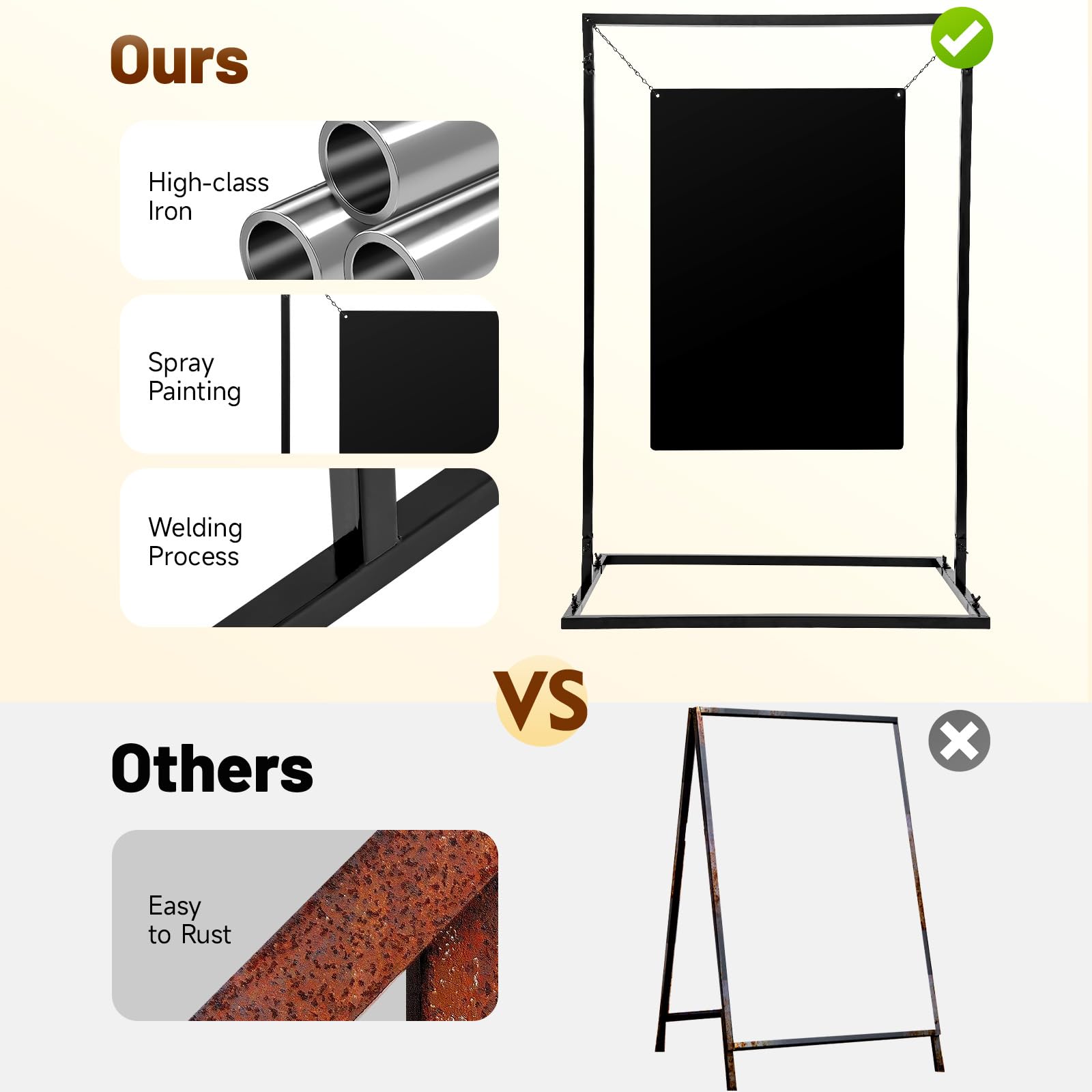 Kundenstopper Hochzeitsständer Werbeständer Metall Infoständer Staffelei Aufsteller Kreidetafel Aufsteller für Willkommensschild Poster Hochzeiten Partys Veranstaltungen