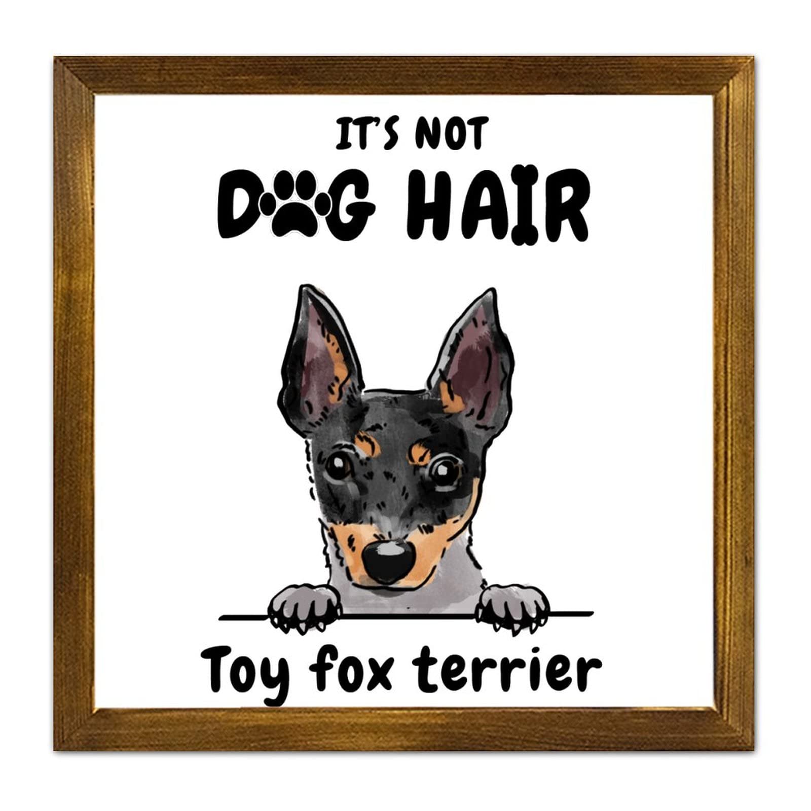 Toy Fox Terrier plaque bois decoration murale humour chien maison