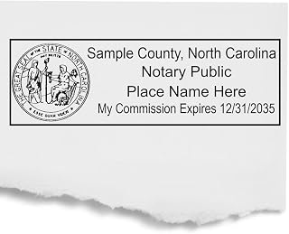 North Carolina Notary Stamp - Wood Handle NC Notary Public Stamp, 7/8 x 2-1/4, State Board Compliant, Ideal for North Carolina Notary Professionals, Easy-to-Use Notary Stamp, Notarial Seal