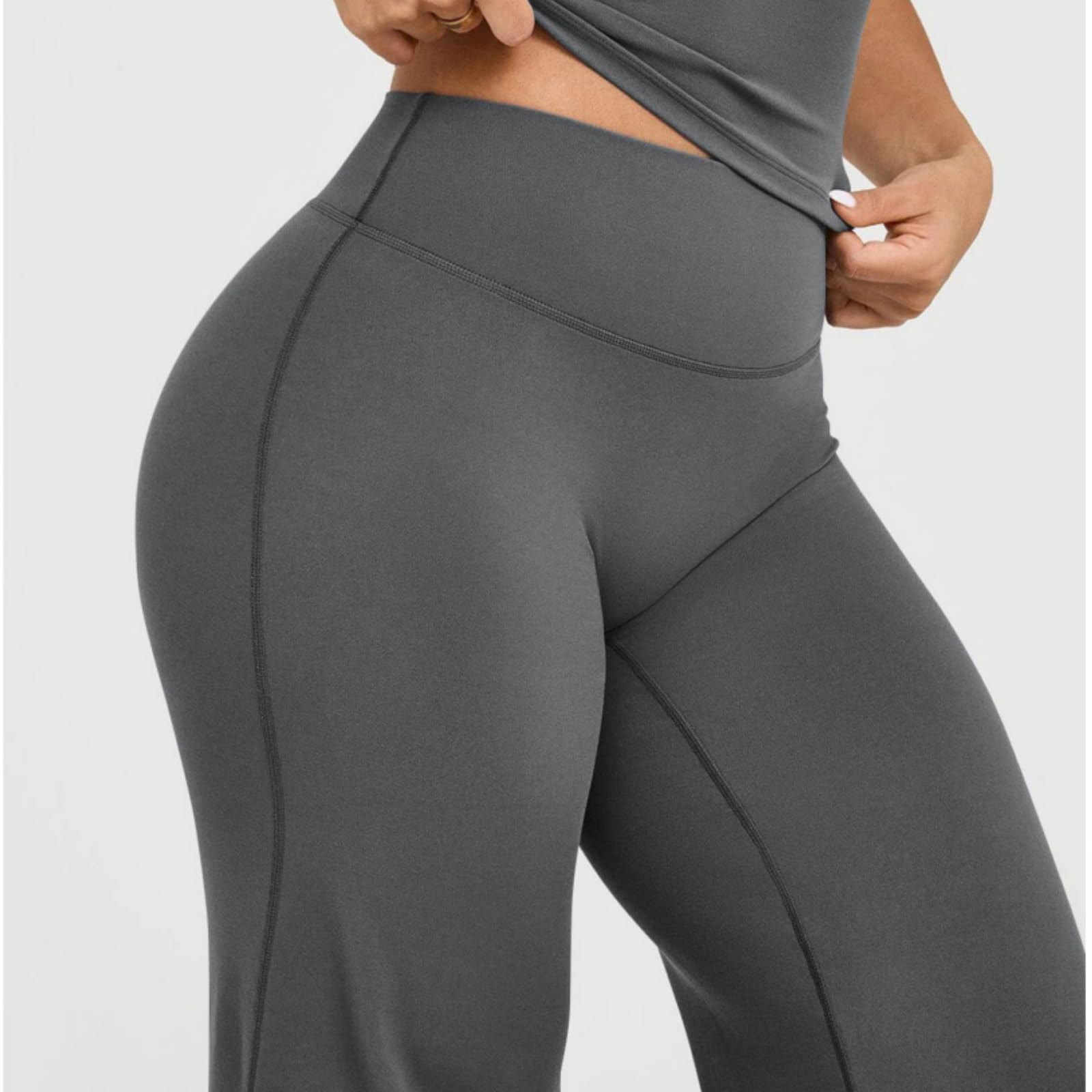 Generisch Damskie legginsy z prostymi nogawkami, bezszwowe z przodu, wysoka talia, efekt push-up, idealne do jogi i fitnessu