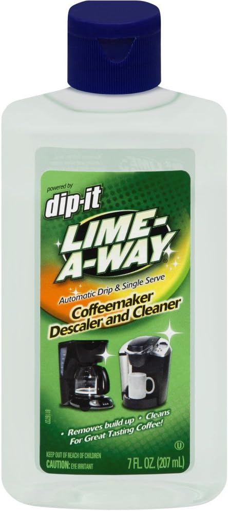 Lime-A-WayDip-It Coffeemaker Cleaner, 56 fl oz (8 Bottles x 7 oz), Descaler & Cleaner for Drip & Single Serve Coffee Machines