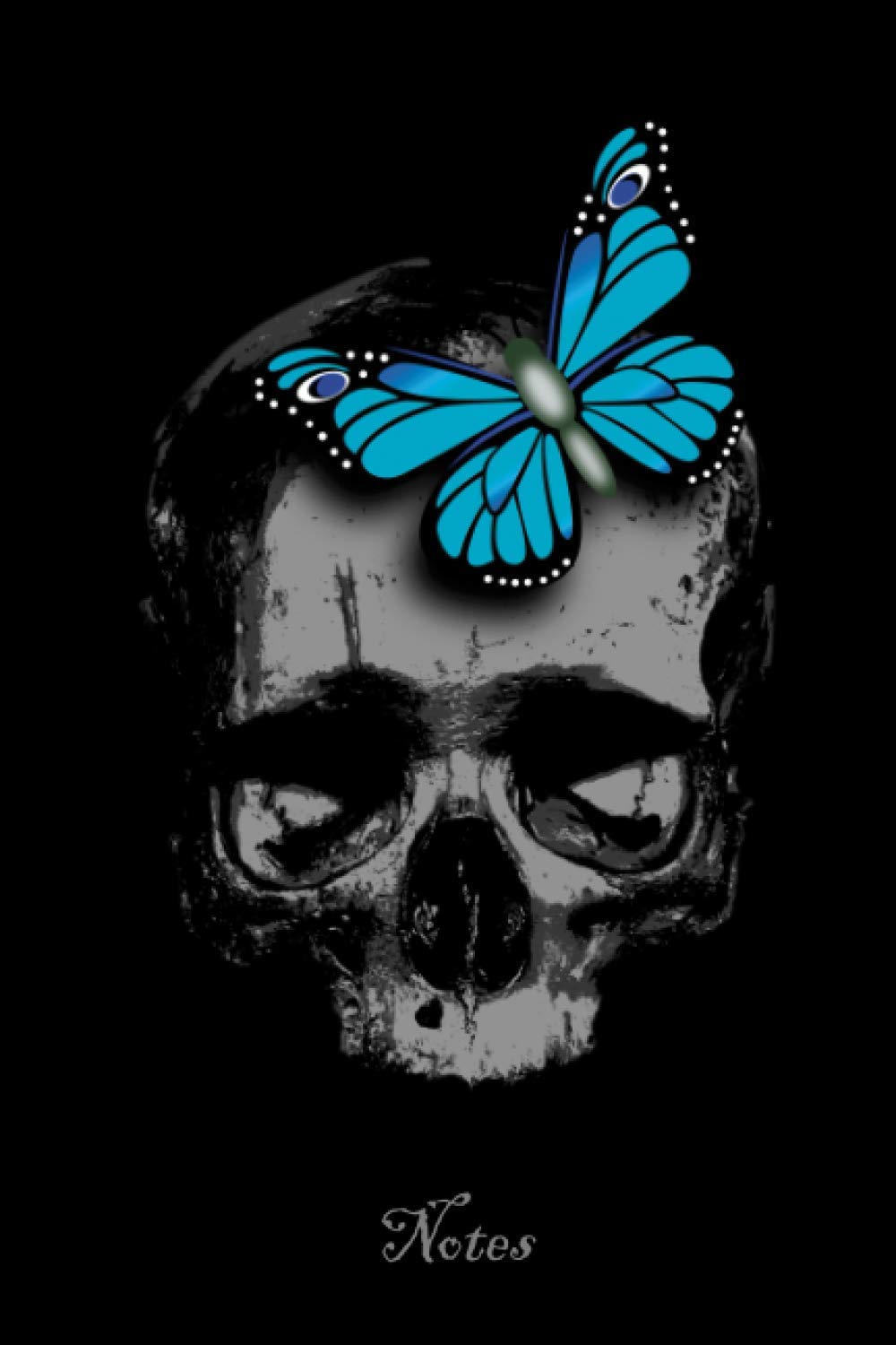 Notes: Skull with butterfly. Striking skull notebook, diary, planner or journal. Format 15.24 x 22.85 cm (approx. A5), 120 pages, 100 of which have ... of all kinds. A notebook that stands out