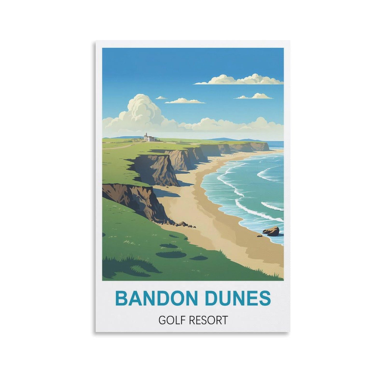 EZMLFA DIY 5D Diamond Art Painting Kits,Bandon Dunes Golf Colourful Rhinestone Diamond Arts Kits for Beginners, Perfect Home Wall Decor Gifts 40x40cm