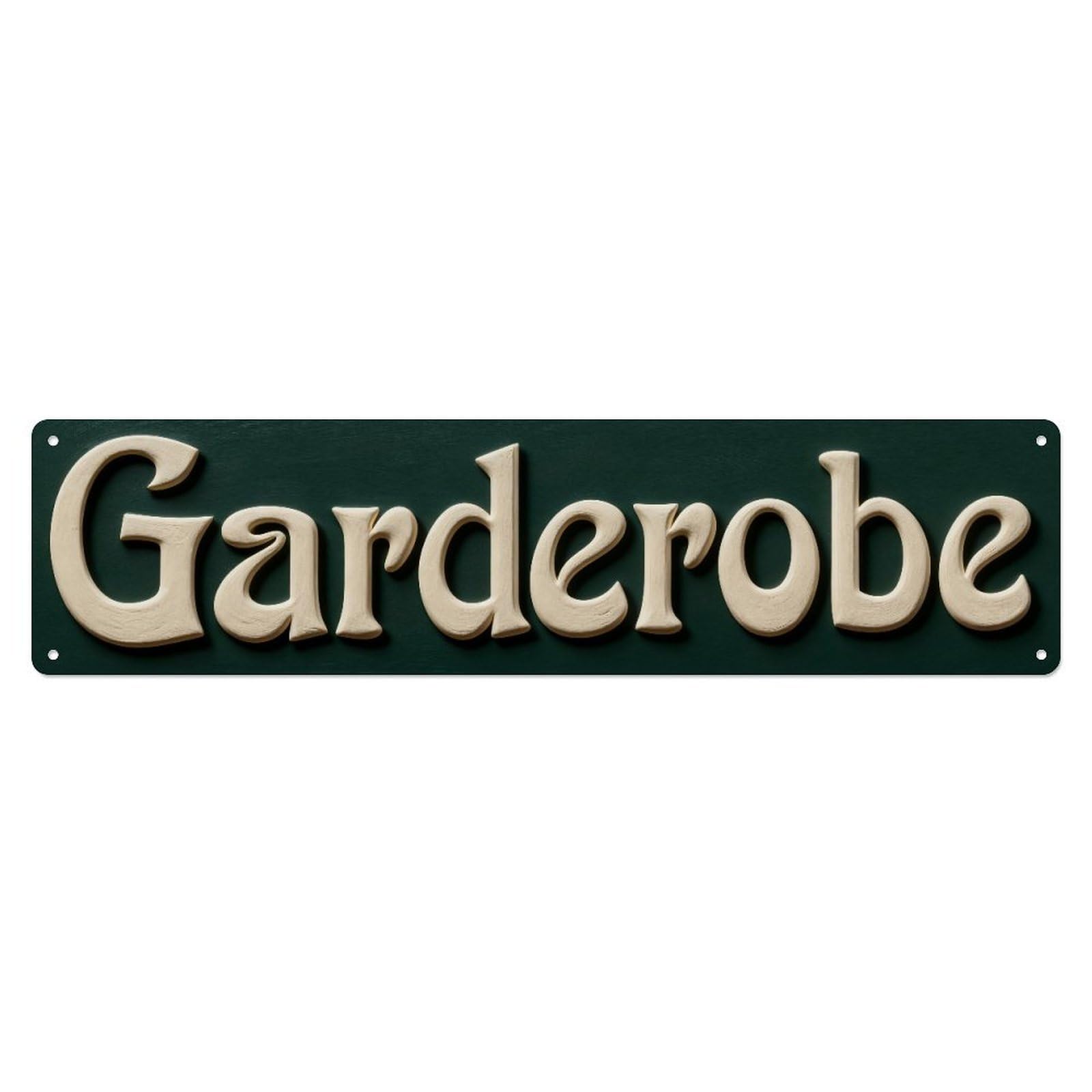 Garderobe Text Design Pattern Metal Tin Sign Plaque