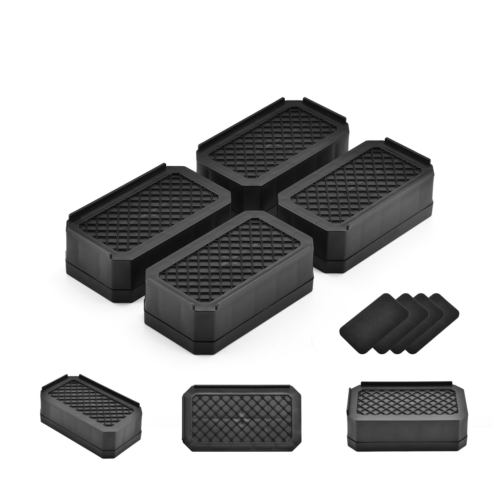 EclatBain Rectangular Adjustable Bed Risers 1.5 Inch, 4000 lbs, 4 Pack