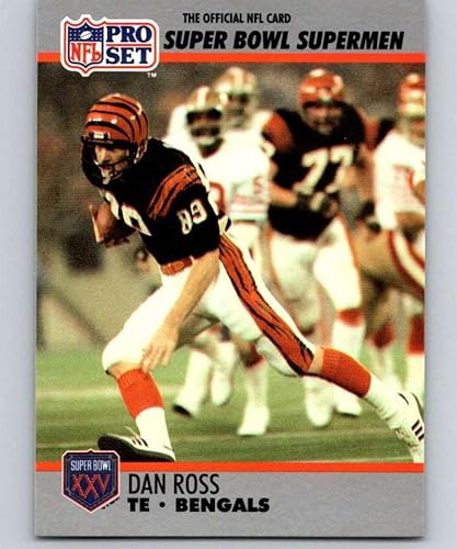 1990 Pro Set NFL Football Super Bowl 160#55 Dan Ross Cincinnati Bengals Official Trading Card of the National Football League